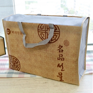 부직포선물세트_회색테두리 선물세트 가방 (530*200*450mm) | 정육선물세트 제작