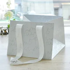 [주문제작] 종이쇼핑백(소)_실버 (280x205x285mm) 상품 이미지