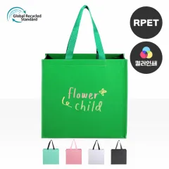 친환경 R-PET 컬러 리유저블백(사각) (중량 170g±5)(380x220x350mm) 상품 이미지