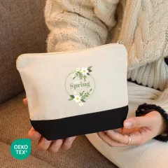 오코텍스인증 투톤에코지퍼파우치(19*15cm/밑면 5cm)(품절) 상품 이미지