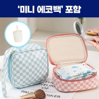 로페리아 PU 체크패턴 휴대용 파우치,미니에코백세트 상품 이미지