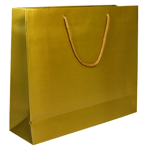 종이쇼핑백(기성) | 무광 정3호 금색 (330×100×280mm) (1묶음:50개)
