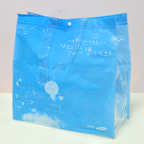 비닐쇼핑백(맞춤) | 비닐가방_두꺼운 비닐 손잡이백 (385*165*370mm)