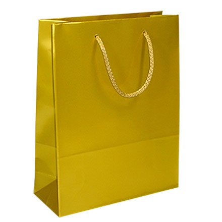 종이쇼핑백(기성) | 코팅 유광 금색 T4 (200*95*250mm)