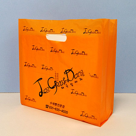 비닐쇼핑백(맞춤) | 비닐쇼핑백_오렌지색 사각비닐 (310*110*350mm)